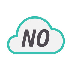 Isolated cloud icon with    the text NO
