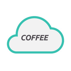 Isolated cloud icon with    the text COFFEE