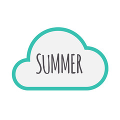 Isolated cloud icon with    the text SUMMER