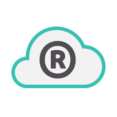 Isolated cloud icon with    the registered trademark symbol