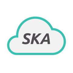 Isolated cloud icon with    the text SKA