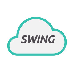 Isolated cloud icon with    the text SWING