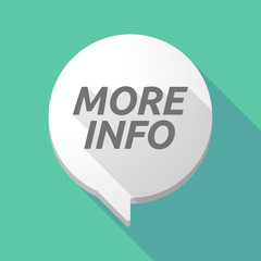 Long shadow comic balloon with    the text MORE INFO