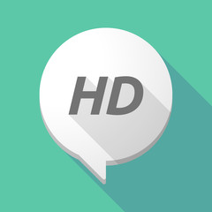 Long shadow comic balloon with    the text HD