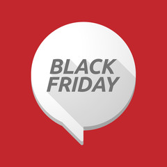 Long shadow comic balloon with    the text BLACK FRIDAY