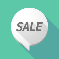 Long shadow comic balloon with    the text SALE