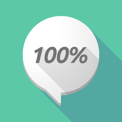 Long shadow comic balloon with    the text 100%