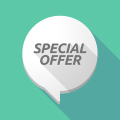 Long shadow comic balloon with    the text SPECIAL OFFER