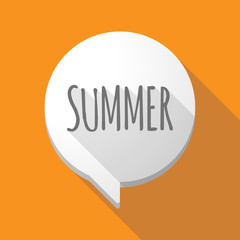 Long shadow comic balloon with    the text SUMMER