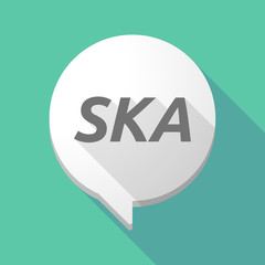 Long shadow comic balloon with    the text SKA