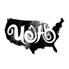 Usa. Abstract map vector grunge monochrome background
