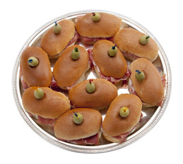 tray filled of sandwiches
