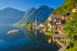 Postcard view of Hallstatt in summer, Salzkammergut, Austria