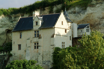 Fototapeta na wymiar vineyards troglydyte houses saumur loire valley france