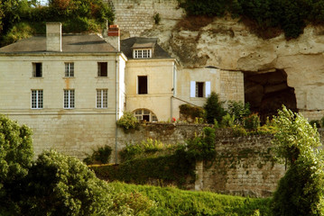 Fototapeta na wymiar vineyards troglydyte houses saumur loire valley france