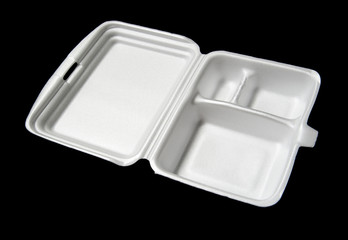 styrofoam box isolated on black