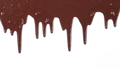 Chocolate syrup drip pattern isolated on a white background