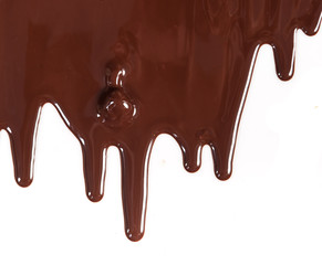 Chocolate syrup drip pattern isolated on a white background