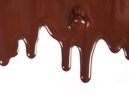 Chocolate syrup drip pattern isolated on a white background