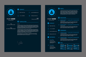 Simple Resume Dark Blue
