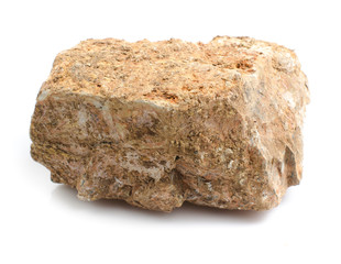 Basalt rock isolate on white