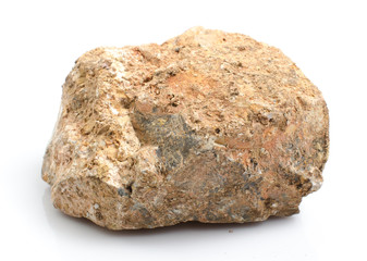 Basalt rock isolate on white