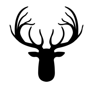 Deer Head Vector Illustration  Black Silhouette