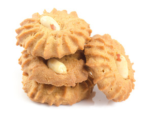 Nut cookies, isolated on white background