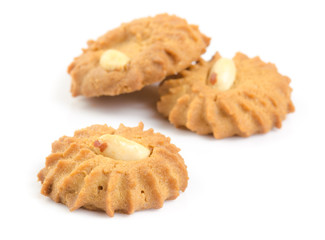 Nut cookies, isolated on white background