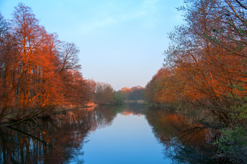 Calm lake in autumn