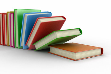 Stack of books. Image with clipping path