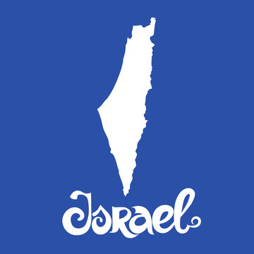 Israel. Abstract vector background with lettering and map
