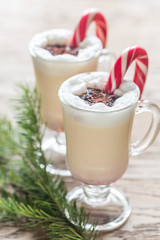Two glasses of eggnog
