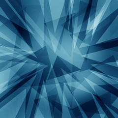 blue and white abstract background, shards or triangle shapes layered in random abstract pattern, geometric angles