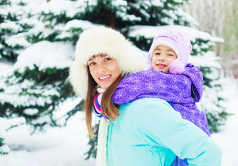 mother and daughter outdoor