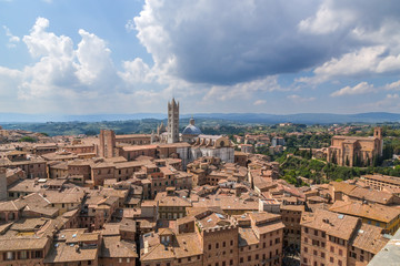 Fototapeta premium Siena, Italy. View of the historic medieval city center (UNESCO)