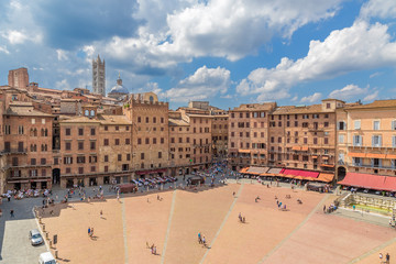 Fototapeta na wymiar Siena, Italy. View Piazza del Campo Square