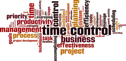 Time control word cloud concept. Vector illustration