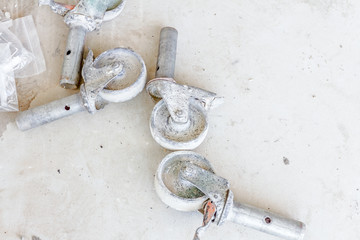 Used side wheel for scaffolding in construction work