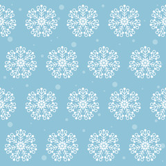 Snow. Winter snowflake seamless pattern background.