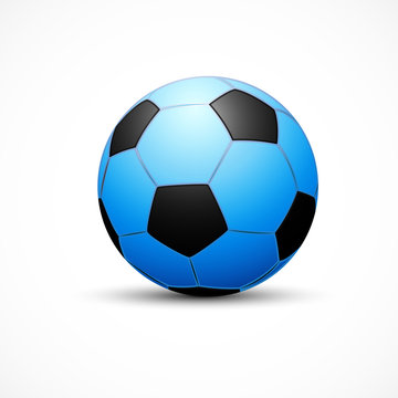 Soccer ball. Football ball. Blue Soccer Ball
