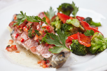 fish in the bacon