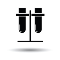 Lab flasks attached to stand icon