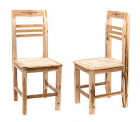 Wooden chair isolated on white background