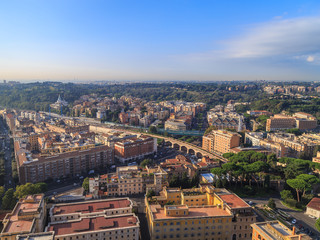 Rome View from the Dome of St. Peter, the summer morning