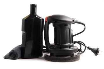 Car polishing machine on white background