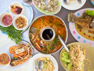 Thai traditional food set.