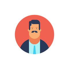 Businessman, boss, avatar icon. Modern flat style vector illustration.