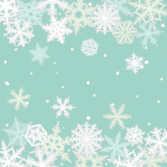 Abstract Christmas background with various snowflakes.