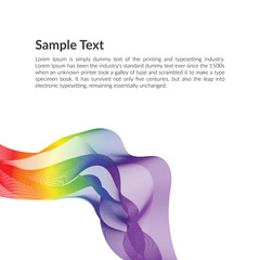 Abstract wave vector background, rainbow vector waved lines, Smoky color wave